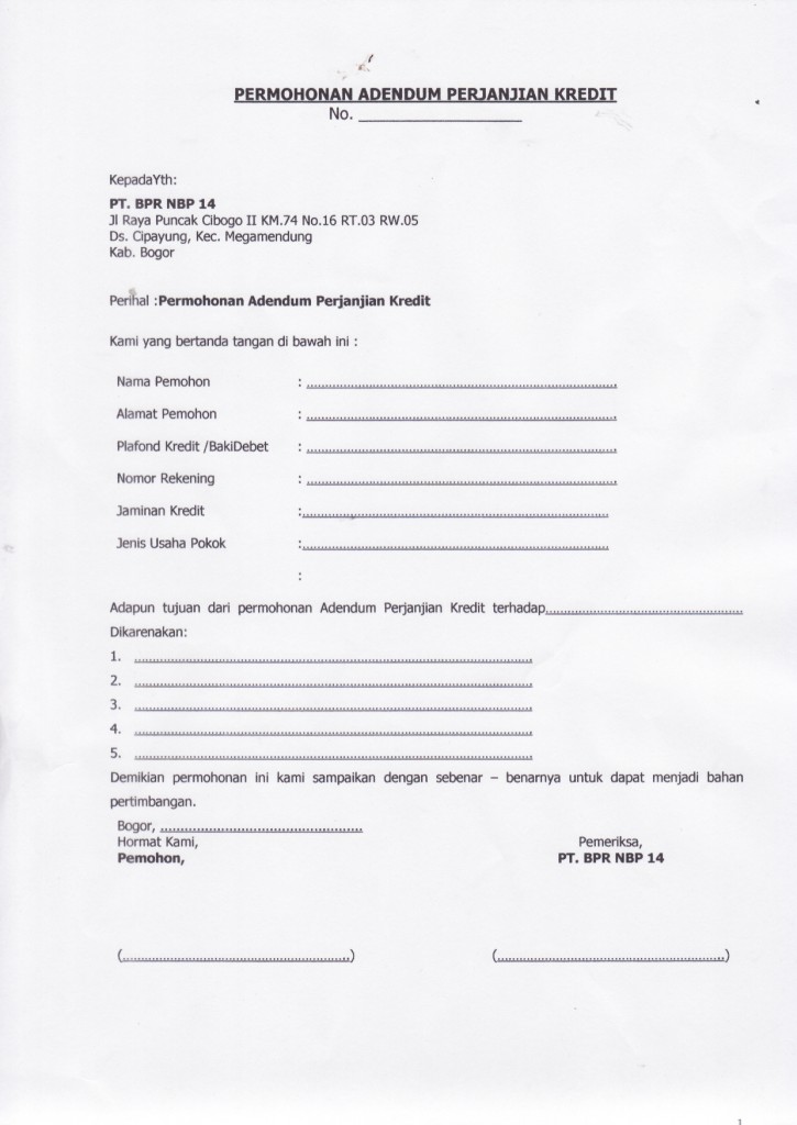 Form Adendum